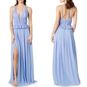 NWT Dress The Population Periwinkle Blue Goddess Athena Gown Sz L 10/12